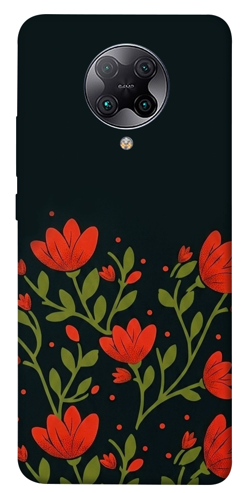 Чехол Червоний цвіт для Xiaomi Redmi K30 Pro