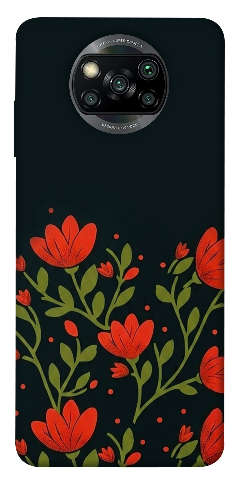 Чехол Червоний цвіт для Xiaomi Poco X3 NFC
