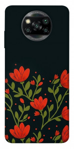 Чехол Червоний цвіт для Xiaomi Poco X3 Pro