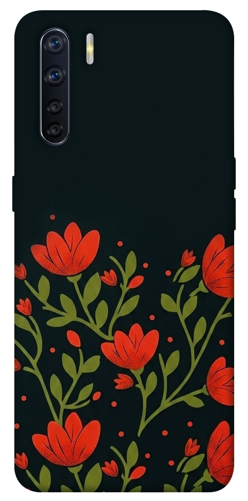Чехол Червоний цвіт для Oppo A91
