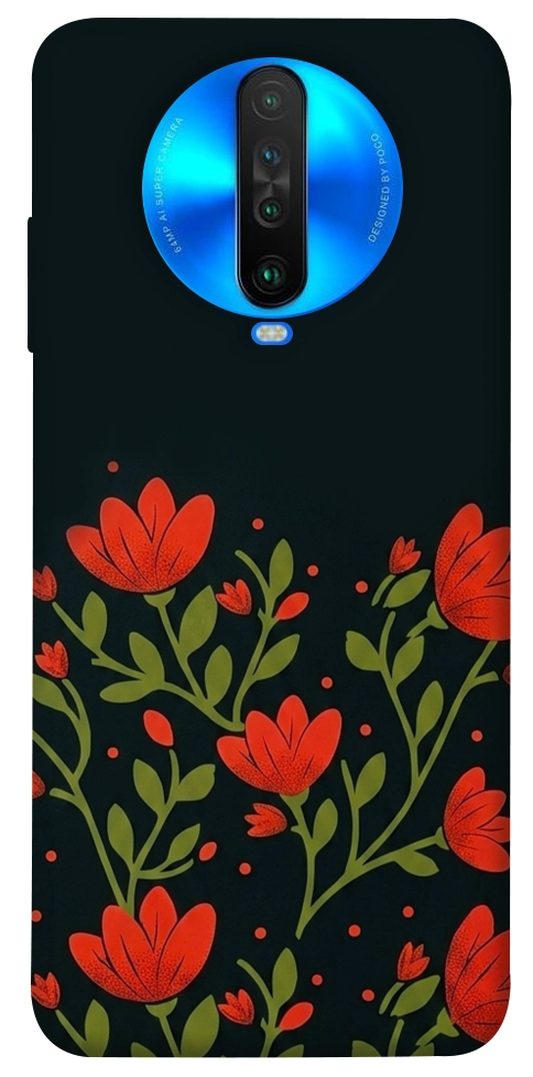 Чохол Червоний цвіт для Xiaomi Poco X2