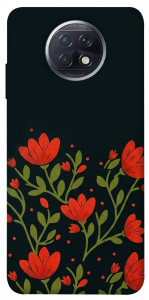 Чехол Червоний цвіт для Xiaomi Redmi Note 9T