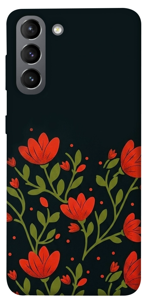 Чехол Червоний цвіт для Galaxy S21