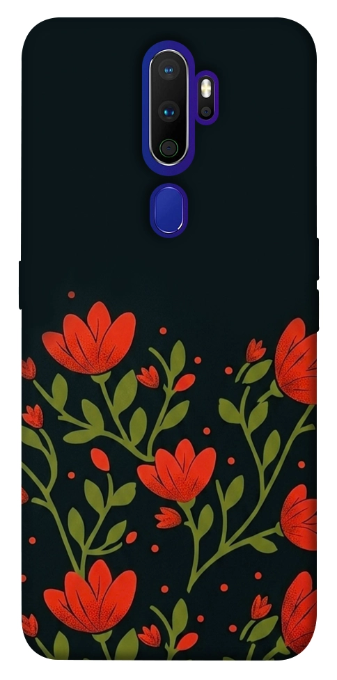Чехол Червоний цвіт для Oppo A9 (2020)