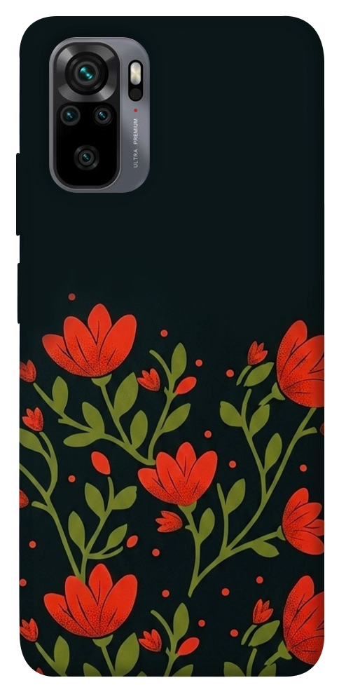 Чохол Червоний цвіт для Xiaomi Redmi Note 10
