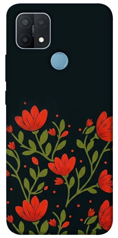 Чехол Червоний цвіт для Oppo A15