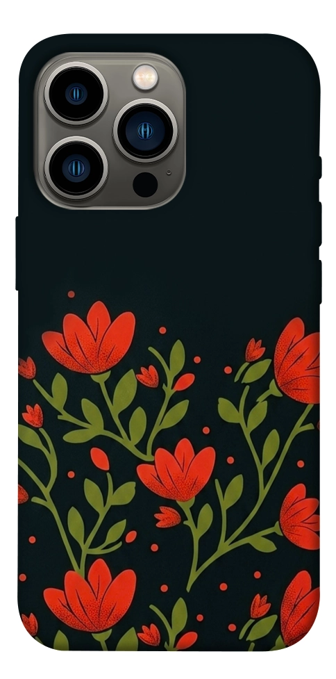 Чехол Червоний цвіт для iPhone 13 Pro