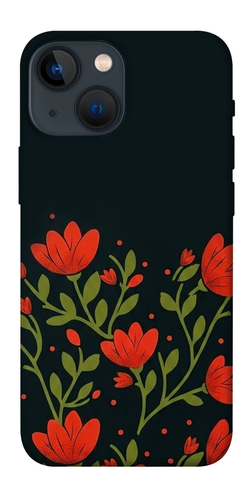 Чехол Червоний цвіт для iPhone 13 mini