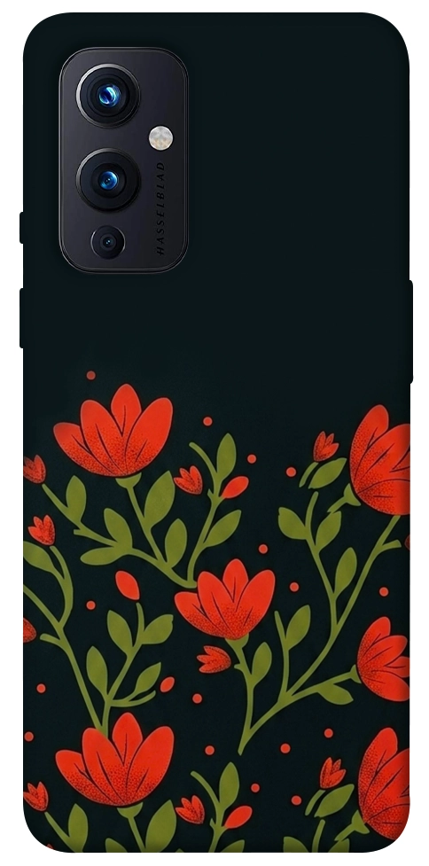 Чохол Червоний цвіт для OnePlus 9