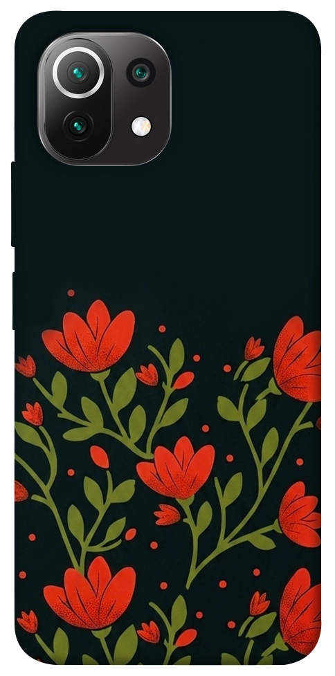 Чехол Червоний цвіт для Xiaomi Mi 11 Lite