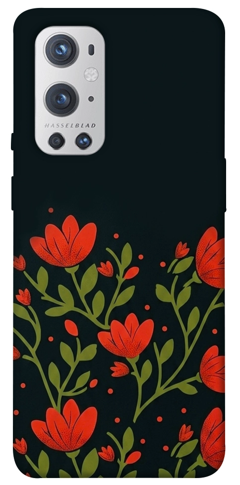 Чехол Червоний цвіт для Oneplus 9 pro