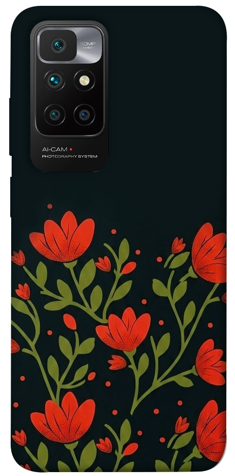 Чехол Червоний цвіт для Xiaomi Redmi 10