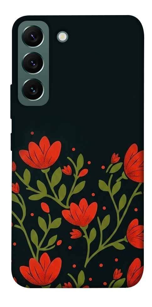 Чехол Червоний цвіт для Galaxy S22