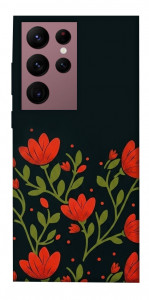 Чехол Червоний цвіт для Galaxy S22 Ultra