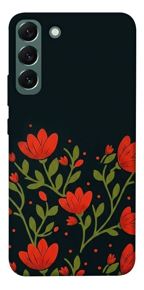 Чохол Червоний цвіт для Galaxy S22+