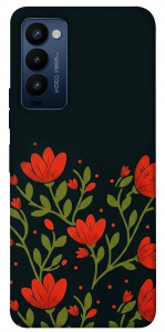 Чехол Червоний цвіт для Tecno Camon 18 P