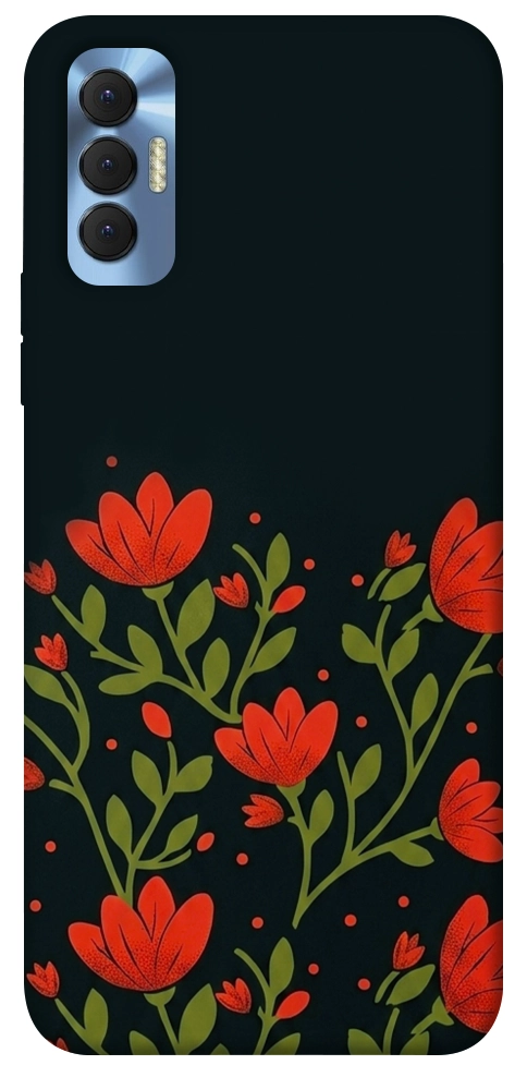 Чехол Червоний цвіт для TECNO Spark 8P