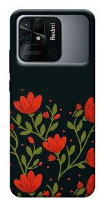 Чехол Червоний цвіт для Xiaomi Redmi 10C