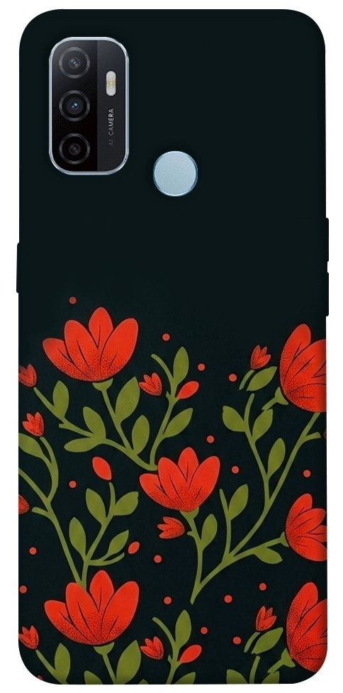 Чехол Червоний цвіт для Oppo A32
