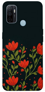 Чехол Червоний цвіт для Oppo A33 (2020)