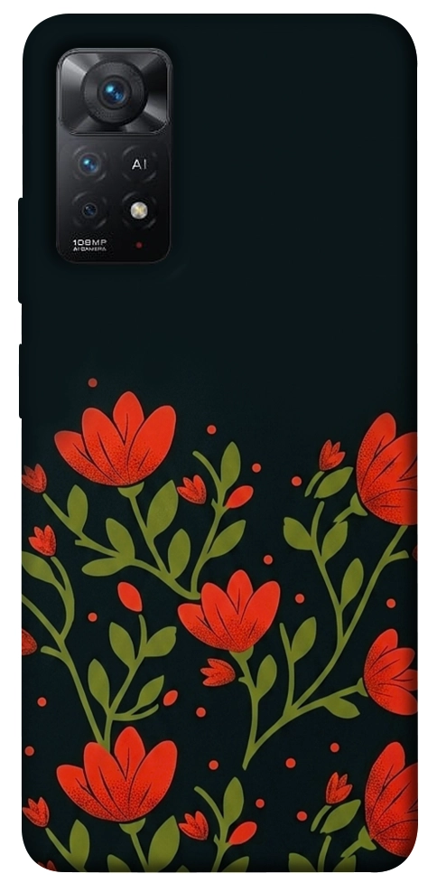 Чехол Червоний цвіт для Xiaomi Redmi Note 11 Pro 5G