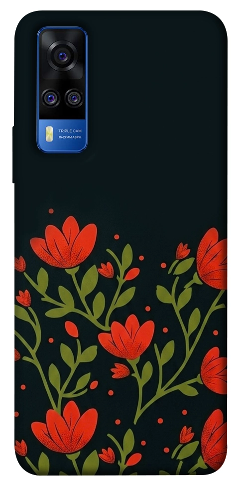Чехол Червоний цвіт для Vivo Y51a