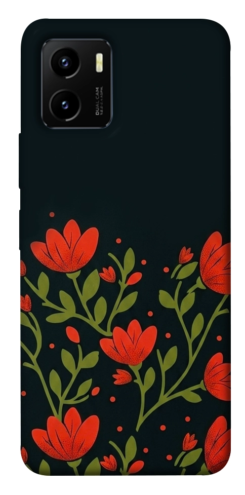 Чехол Червоний цвіт для Vivo Y15s