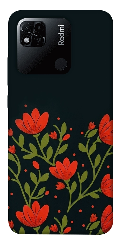 Чохол Червоний цвіт для Xiaomi Redmi 10A