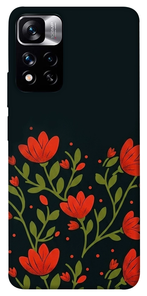 Чехол Червоний цвіт для Xiaomi Redmi Note 11 5G