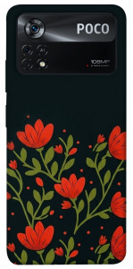 Чохол Червоний цвіт для Xiaomi Poco X4 Pro