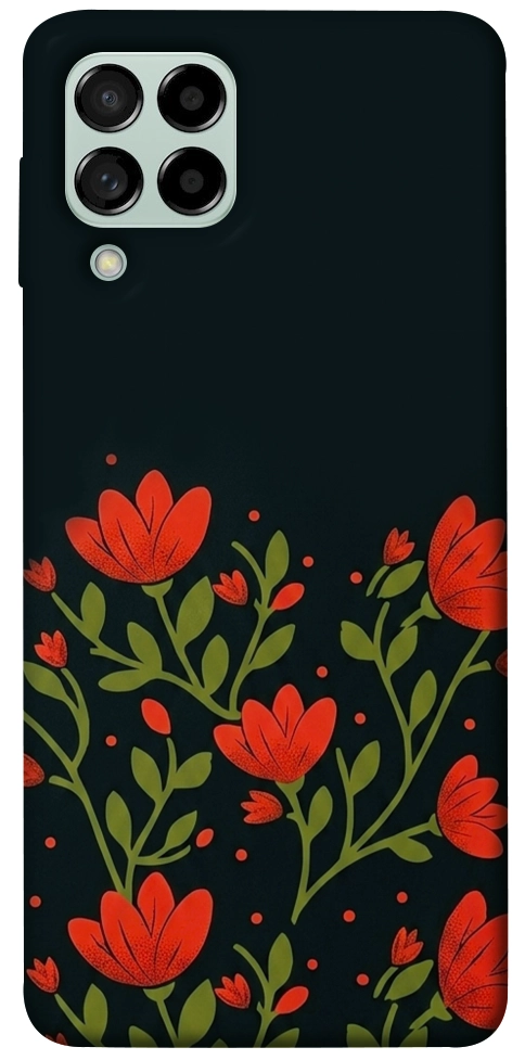 Чохол Червоний цвіт для Galaxy M53