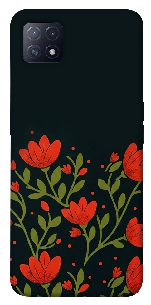 Чехол Червоний цвіт для Oppo A73 5G