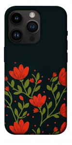 Чохол Червоний цвіт для iPhone 14 Pro
