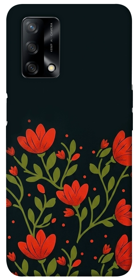 Чехол Червоний цвіт для Oppo F19