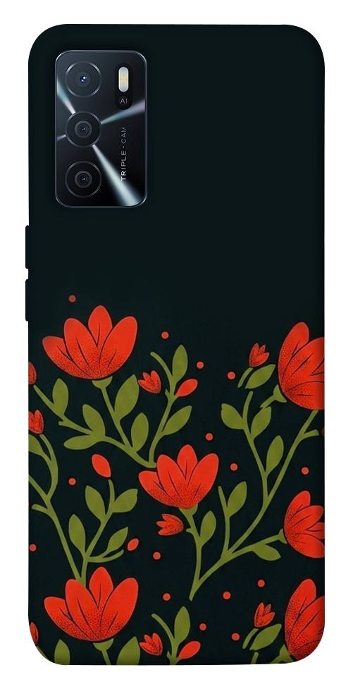 Чехол Червоний цвіт для Oppo A16
