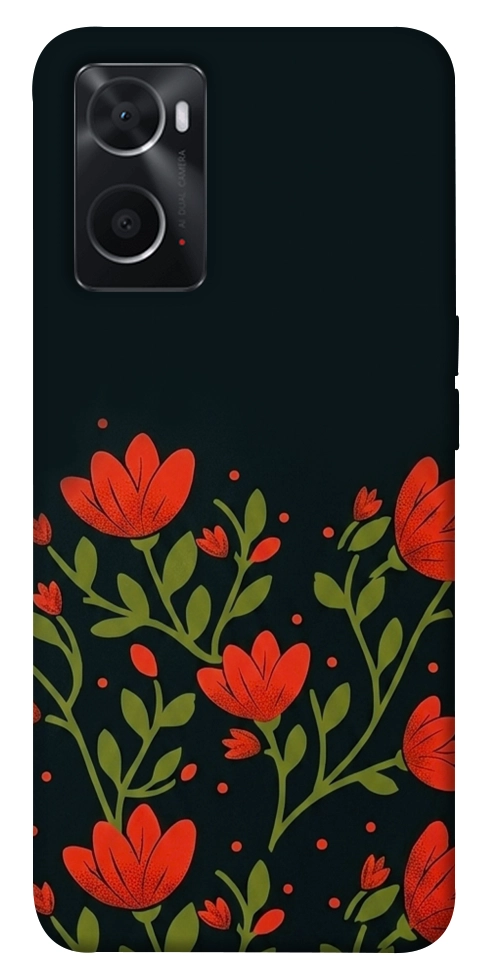 Чехол Червоний цвіт для Oppo A76 4G