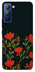 Чехол Червоний цвіт для TECNO Pop 5 Pro