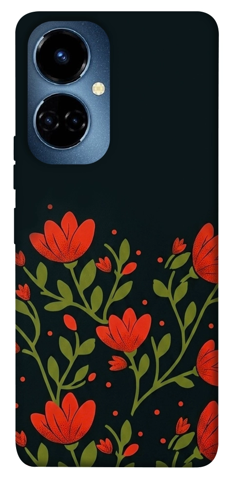 Чехол Червоний цвіт для TECNO Camon 19 Pro (CI8n)
