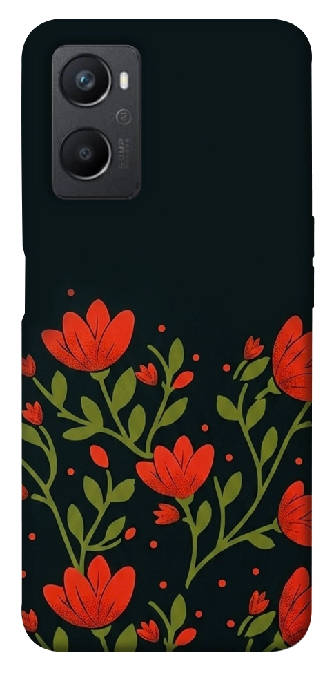 Чехол Червоний цвіт для Oppo A96