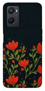 Чехол Червоний цвіт для Oppo A96