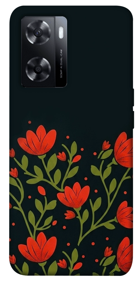 Чехол Червоний цвіт для Oppo A57s
