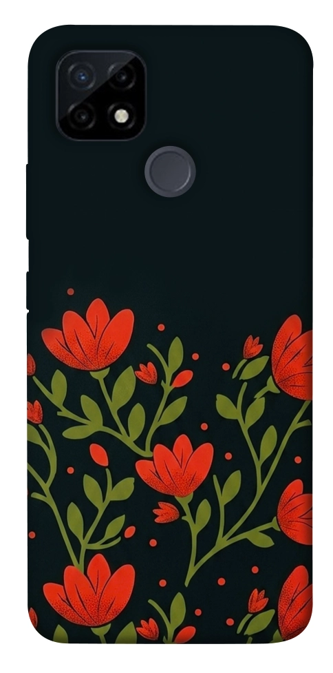 Чехол Червоний цвіт для Realme C21Y