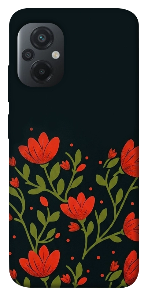 Чехол Червоний цвіт для Xiaomi Poco M5
