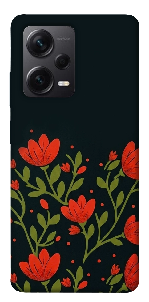 Чохол Червоний цвіт для Xiaomi Redmi Note 12 Pro 5G