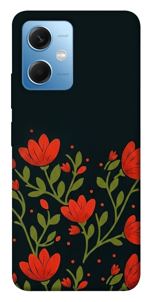 Чехол Червоний цвіт для Xiaomi Redmi Note 12 5G