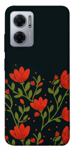 Чохол Червоний цвіт для Xiaomi Redmi Note 11E