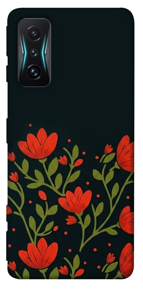 Чохол Червоний цвіт для Xiaomi Redmi K50 Gaming