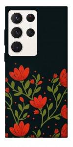 Чехол Червоний цвіт для Galaxy S23 Ultra