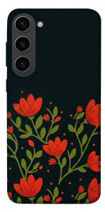Чохол Червоний цвіт для Galaxy S23