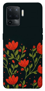 Чехол Червоний цвіт для Oppo Reno 5 Lite